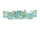 16mm Resin Polyhedral Dice Set Blue with Gold Foil (7)