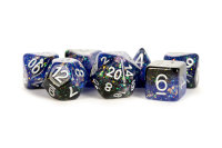 16mm Eternal Resin Poly Dice Set Blue/Black (7)