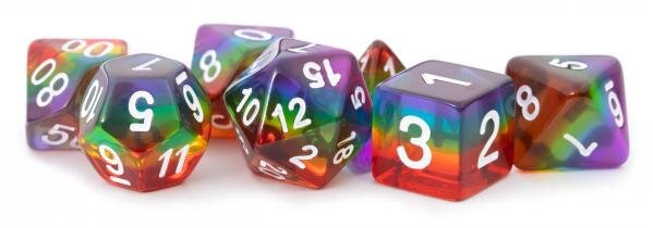 Resin Polyhedral Dice Set Translucent Rainbow (7)