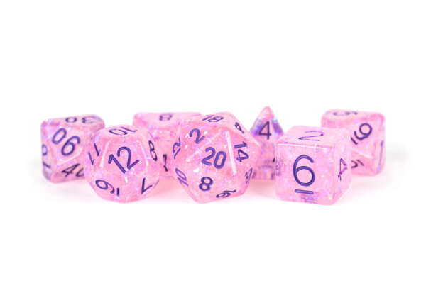 16mm Resin Flash Dice Poly Set Pink (7)