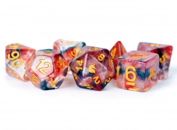 Unicorn Resin Polyhedral Dice Set Phoenix Ash (7)