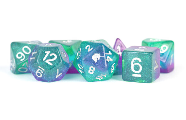 Unicorn Resin Polyhedral Dice Set Aurora (7)