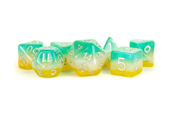 16mm Resin Poly Dice Set Layered Stardust Tropics (7)