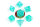 10mm Mini Stardust Acrylic Poly Dice Set Turquoise (7)