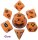 Mini Polyhedral Dice Set Glow Orange with Black Numbers (7)