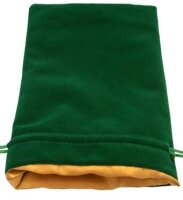 Green Velvet Dice Bag with Gold Satin Lining 6x8