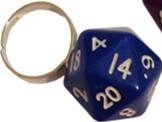 D20 Rings Adjustable Blue Ring One Size Fits Most
