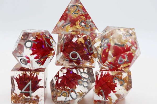 Sharp Edge Resin RPG Dice Set (7) Red Lotus
