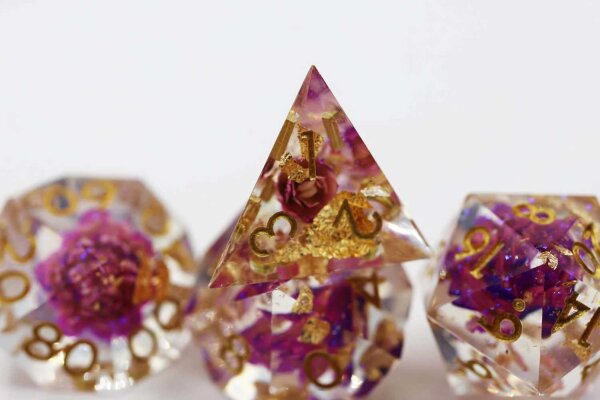 Sharp Edge Resin RPG Dice Set (7) Purple Lotus