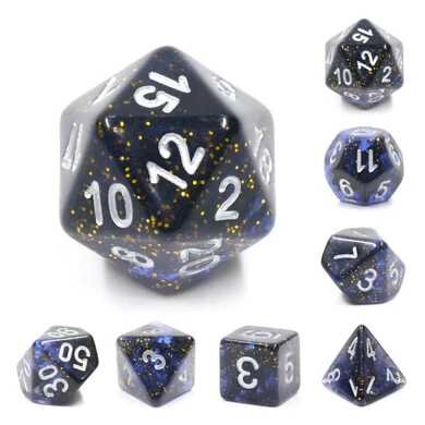 Clear Night Sky RPG Dice Set (7)