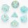 Cyan Silk Translucent Dice RPG Dice Set (7)