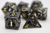 Night Dragon Hollow Metal RPG Dice Set (7)