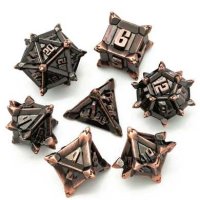 Copper Flail Metal RPG Dice Set (7)