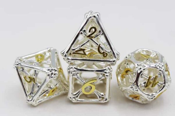Holy Bones Hollow Metal RPG Dice Set (7)