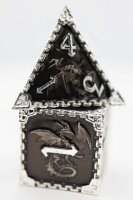 Void Dragon with Silver Metal RPG Dice Set (7)