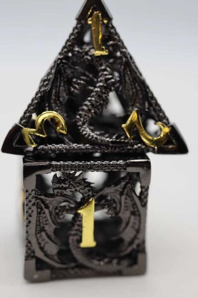 Chained Night Dragon Hollow Metal RPG Dice Set (7)