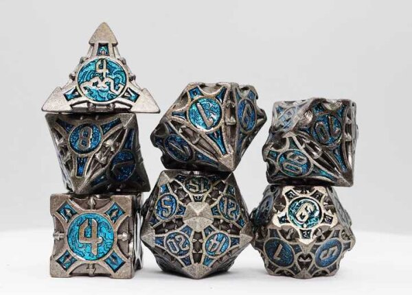 Cybernetic Arrow Metal RPG Dice Set (7)