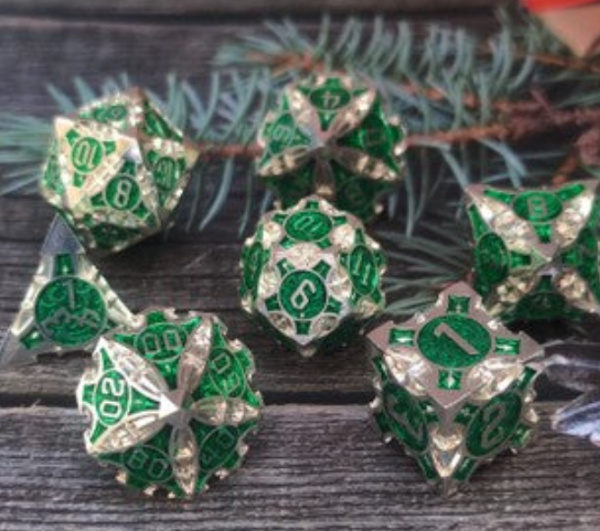 Elvish Royal Arrow Metal RPG Dice Set (7)