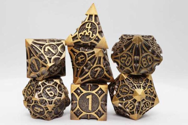 Golden Arrow Metal RPG Dice Set (7)