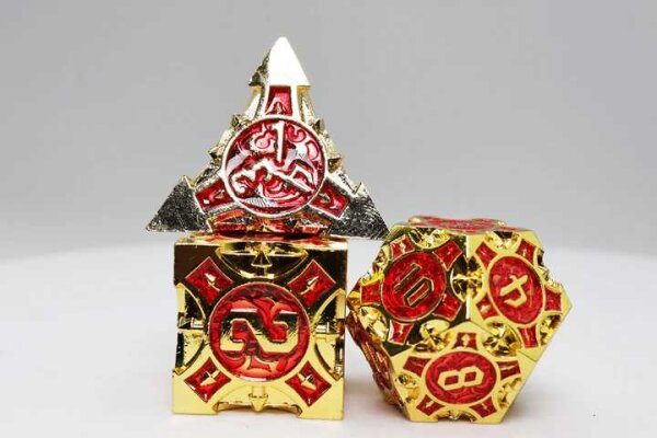 Royal Ruby Arrow Metal RPG Dice Set (7)