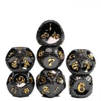 Night Dragonstone Metal RPG Dice Set (7)