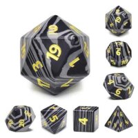 Topography Black & Gray Stone Dice RPG Dice Set (7)