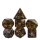 Camouflage Gemstone Engraved with Silver RPG Dice Set (7)