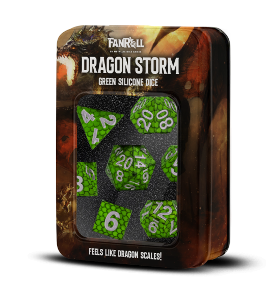 Dragon Storm Silicone Dice Set: Green Dragon Scales