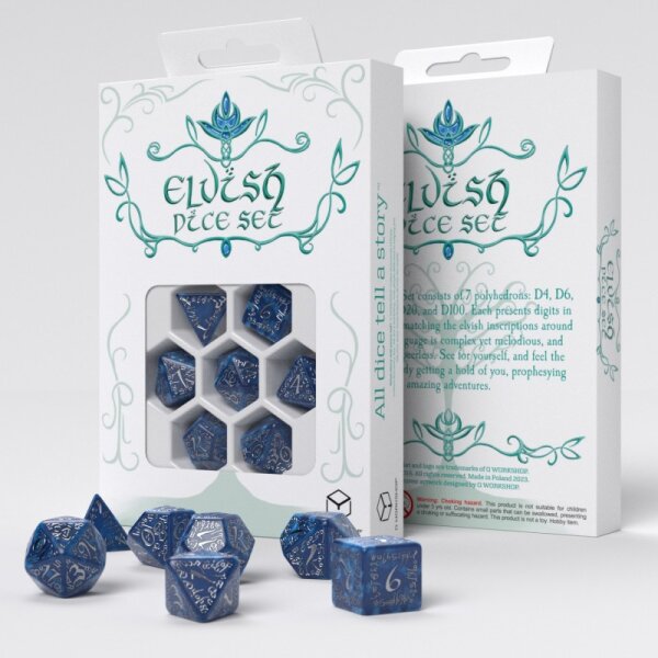 Elvish Cobalt & Silver Dice Set (EN)
