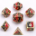 Mini Behemoth Metal RPG Dice Set Gold w/Ruby & Black (7)