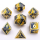 Mini Behemoth Metal RPG Dice Set Gold w/Yellow & Blue (7)
