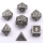 Mini Behemoth Metal RPG Dice Set Ancient Silver (7)