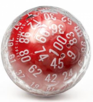 Opaque Zocchihedron Red/White D100