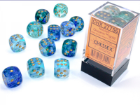 Chessex Nebula 16mm d6 Oceanic/gold Luminary Dice Block...