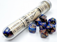 Chessex Lab Dice 6 Lustrous Polyhedral Azurite/Gold 7-Die...