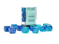 Chessex Gemini 16mm d6 Blue-Blue/light blue Luminary Dice...