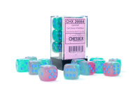 Chessex Gemini 16mm d6 Gel Green-Pink/blue Luminary Dice...