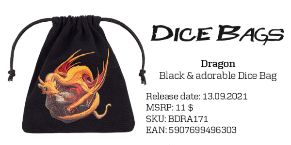 Dragon Black & Adorable Dice Bag