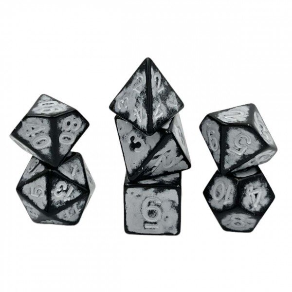 Würfelset Antik Dark Knight: White (7)