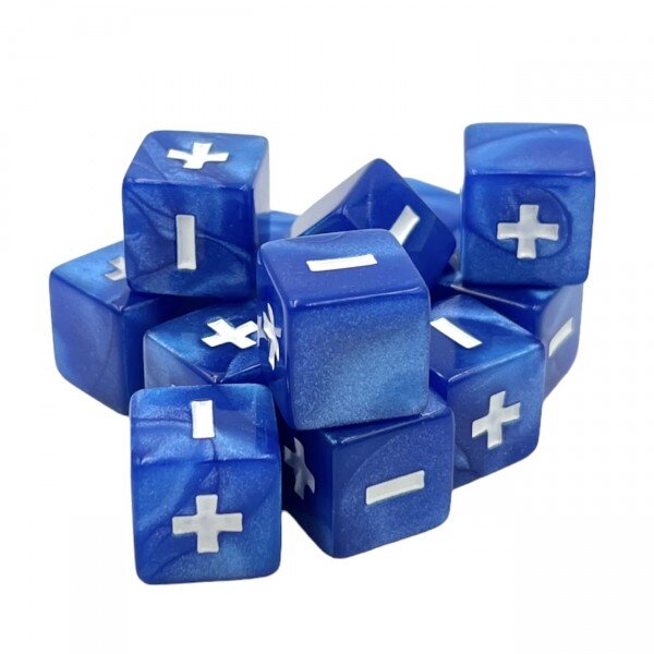Würfelset: Fate/Fudge Glimmer Blue (12)