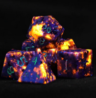 Dragons Hoard Gemstone Dice Set Yooperlite with a UV Pen...