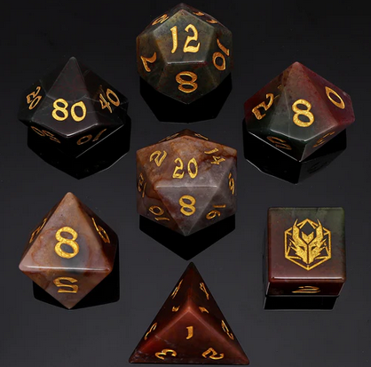 Dragons Hoard Gemstone Dice Set Indian Agate (7)