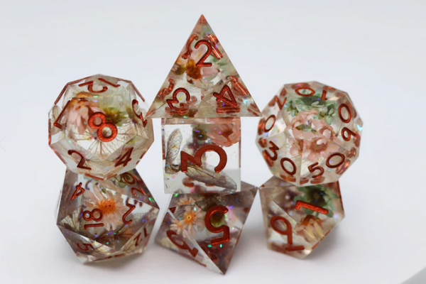 Sharp Edge Dice Set (7) Beautiful Blossom