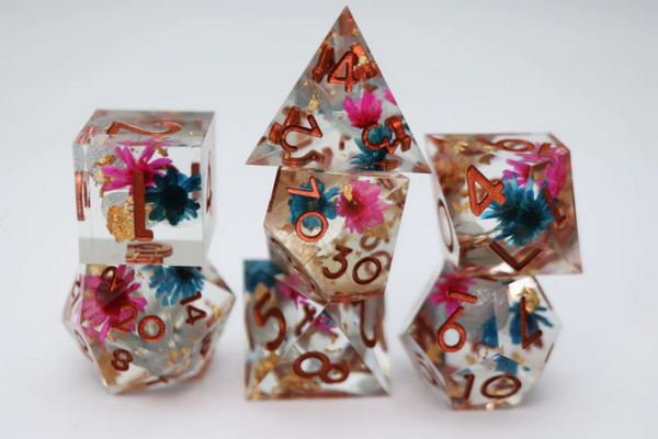 Sharp Edge Resin Dice Set (7) Incalescent Garden