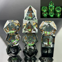 Sharp Edge Glow in the Dark Liquid Core Dice Set (7)...