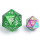 Barbarian 35mm Solid Metal Single D20 Spin Down Green with Silver