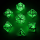 Skulls Grin Hollow Metal Dice Set Glow in the dark green (7)