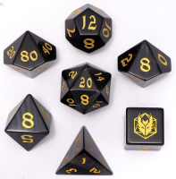 Dragons Hoard Gemstone Dice Set Blue Tigers Eye (7)