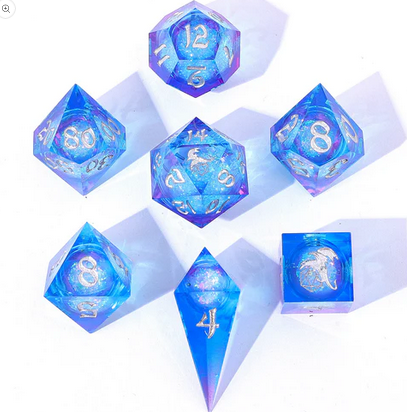 Sharp Edge Liquid Core Dice Set Fae Storm