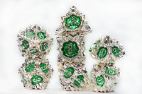 Metal RPG Dice Set Floral Starburst Frozen Fern (7)